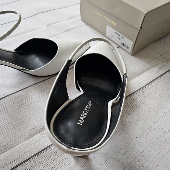 Marc Fisher Women's White Slingback Heels Size 11 Women - Picture 8 of 13